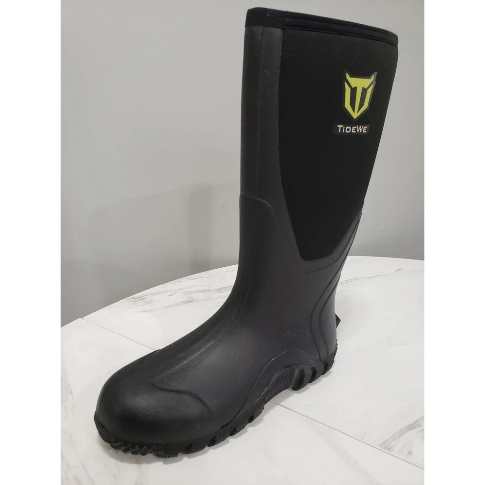 TIDEWE Rubber Boots for Men Rain Boots with Steel Shank Neoprene Size 8
